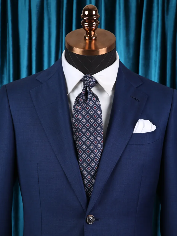 Cravates à carreaux pour hommes, 8cm, bleues, vente en gros, cravates d'affaires, Zometg, ZmtgN2166