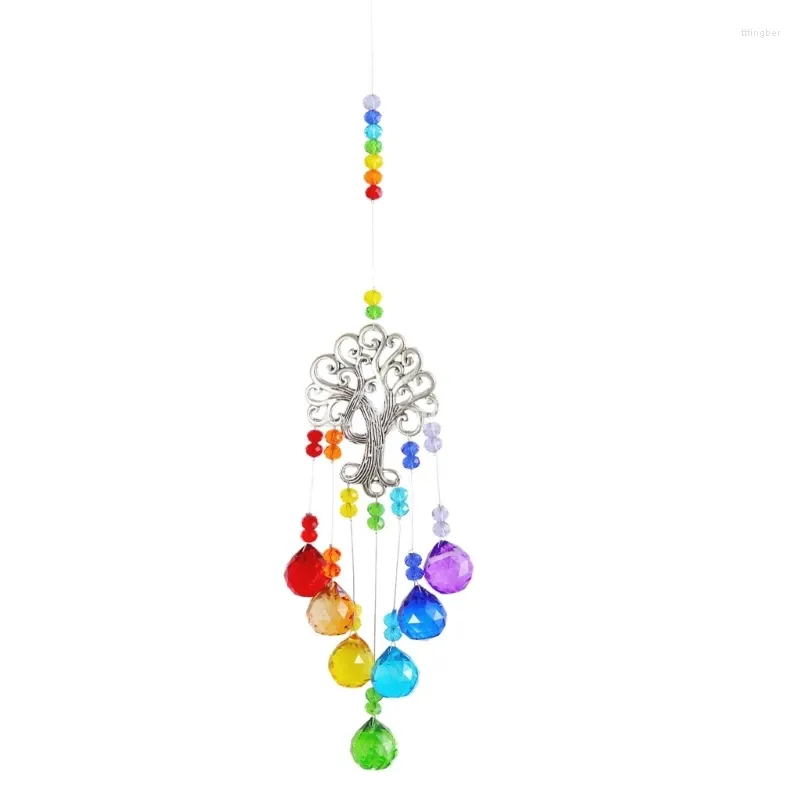Garden Decorations Colourful Crystal Sun Catcher Decoration Fit For Window Home Car Hanging Pendant