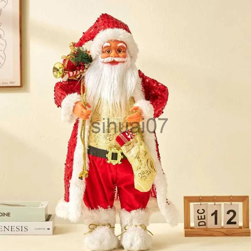 Juldekorationer jul jultomten docka 45/30 cm dekorativ stående jultomten staty doll navidad julhem dekoration barn gåva x1020