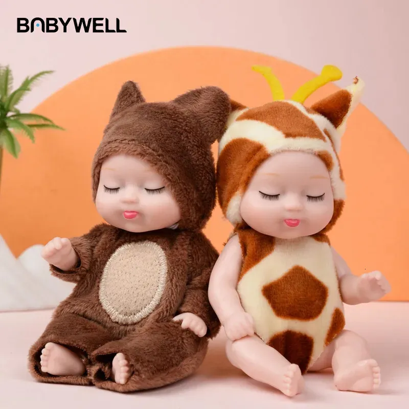 Bebek moda 11cm simülasyon prenses bebekler oyuncak mini sevimli uyku bebek serisi bebek karikatür hayvan oyuncak çocuklar için kawaii bebek hediyesi 231019