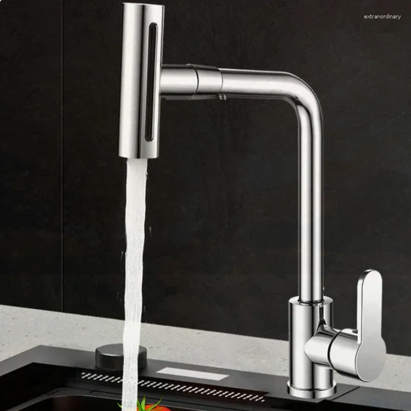 Kitchen Faucets 4 Modes Waterfall Faucet Stream Sprayer Stainless Steel
