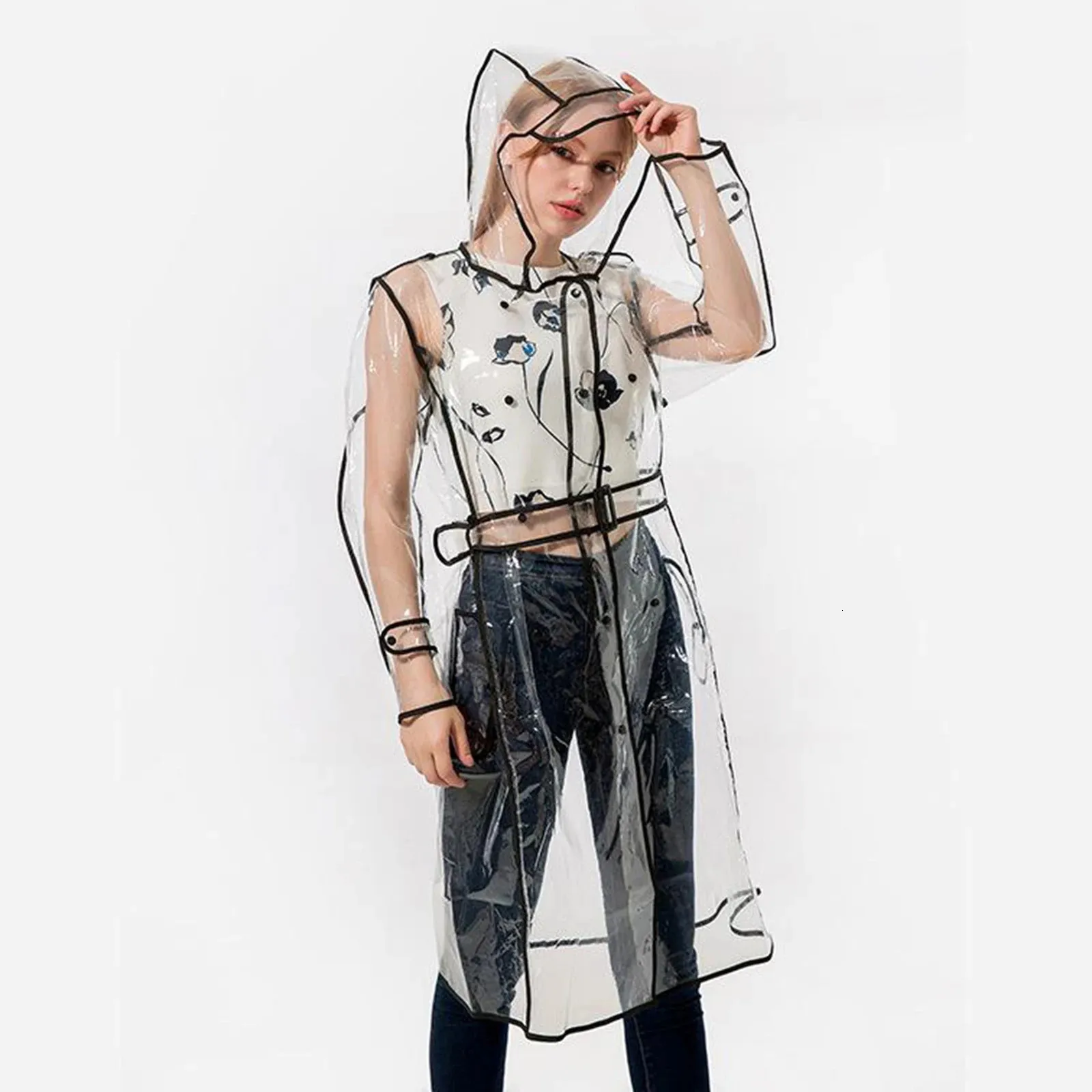 Clear raincoat womens sale