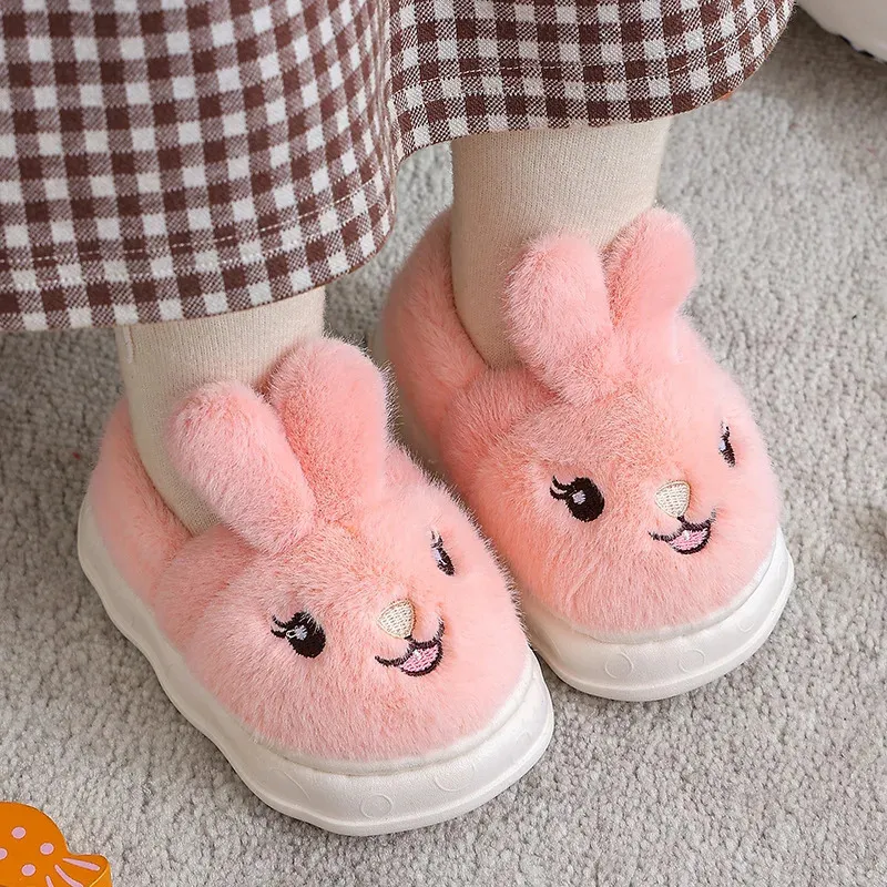 Pantofola Pantofole in cotone per la casa per bambini Cartone animato Coniglio antiscivolo Coperta Calda Inverno Pantofole soffici Ragazze Principessa Scarpe Pantofole Bambini 231020