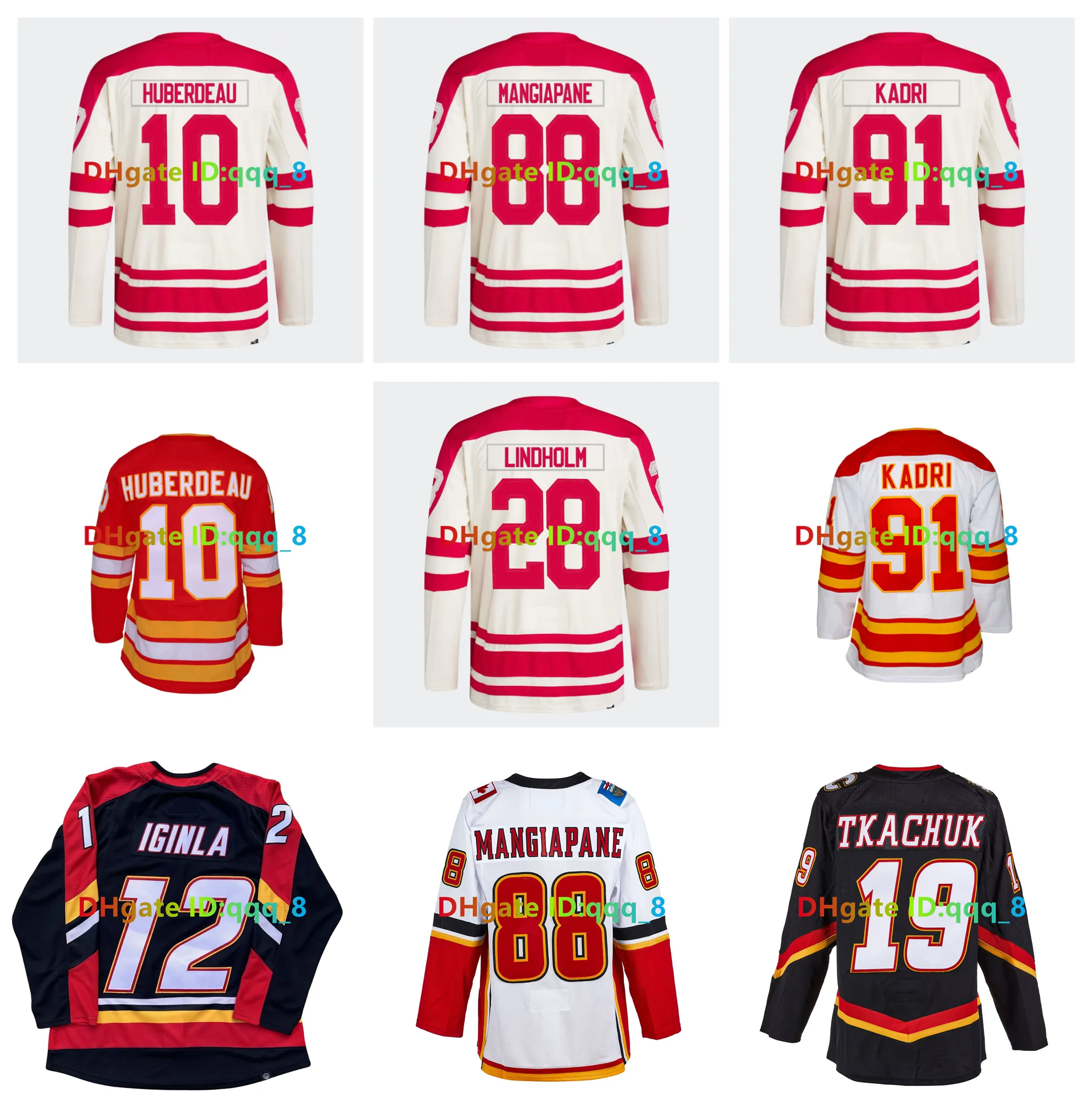 جوناثان هوبردو تراث كلاسيكي الهوكي جيرسي نيران نازيا Kadri Elias Lindholm Jarome Iginla Mangiapane Dillon Dube Markstrom Rasmus Andersson Size S-3XL