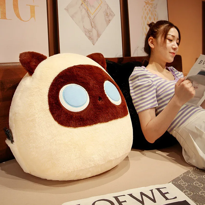 Cartoon ball cat throw pillow plush cat doll office lumbar cushion