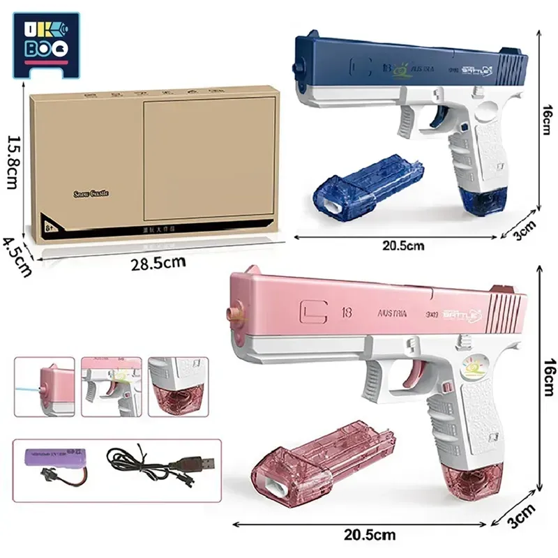 Pistola de água elétrica, brinquedos, explosão, alta pressão, carregamento forte, energia, spray de água automático, armas de brinquedo para crianças