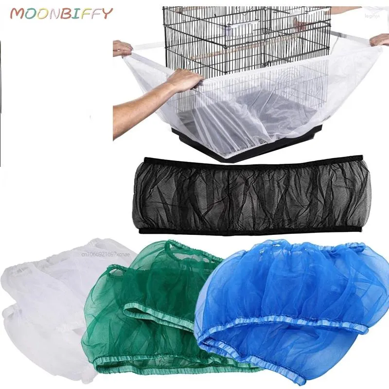 Andra fågelförsörjningar Mesh Cage Cover Shell kjol Net Easy Cleaning Catcher Guard Stretchy Parrot Jaula Para Pajaros