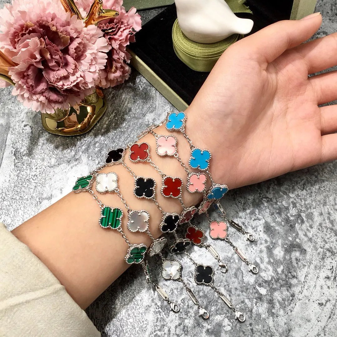 Fashion Vans Cleef Bracelet Chain Bracelet 5 Flower Mother Shell Agate Clover Bracelet Luxury Designer Bracelet for Women Jewelry