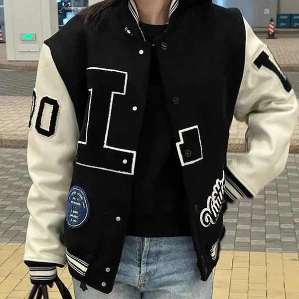 Letterman Jacket L Vintage Bomber Pilot Jacket Rockar Autumn Men Baseball Jackets Hip Hop Loose Varsity Jacket Fashion Winter Vinter Håll varm jacka från White 8199