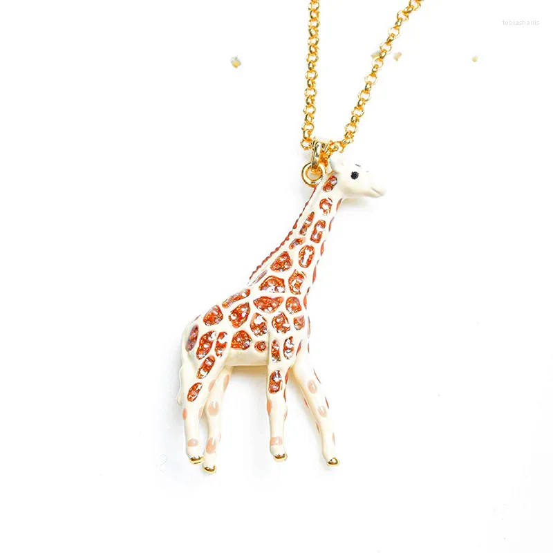 Chaînes 2023 Tempérament minimaliste Niche Internet Celebrity Animal Peint à la main Collier pendentif en émail à la mode