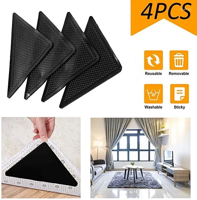 Anti-Slip Rug Grips, Reusable, Removable, Washable, 8 pieces