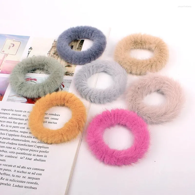 Haaraccessoires Chouchou Vrouwen Winter Zachte Faux Fur Pluche Elastische Band Paardenstaart Houder Zoete Scrunchy Hoofdband Staart 0911B