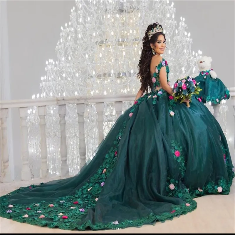 Emerald Green Quinceanera Dress: Floral Sweet 16 Gown, Mexican Charro Style  Vestido XV, Elegant Design - Buy Now! from Dhgate Quinceanera Dresses -  price 232.89