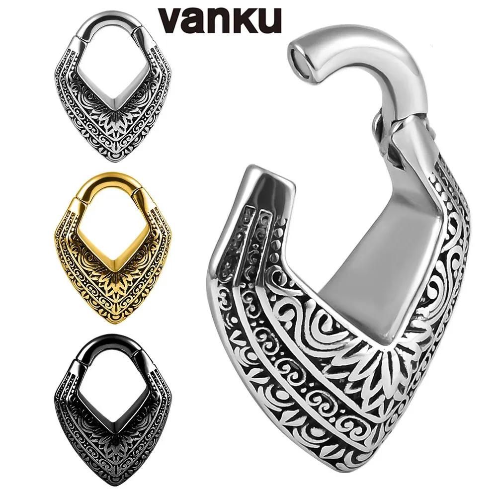 Stud Vanku 2pcs Stainless Steel Ear Weights Hangers Ear Taper Stretcher Tunnel Plug Gauge Expanders Piercing Earring Body Jewelry 231020