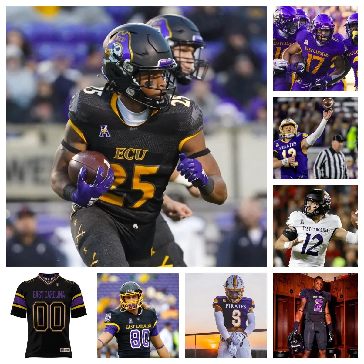 Maglia da calcio East Carolina Pirates 37 Kamarro Edmonds 32 RaRa Dillworth 30 Javious Bond 27 Dontavius Nash 10 Mason Garcia 24 TyMir Brown 11 Ryan King