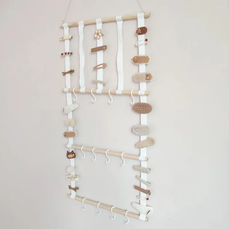 Sacos de armazenamento Suporte de pino de cabelo 4 camadas Hairclip Rack Organizador Jóias Acessório Display para quarto Showcase Branco