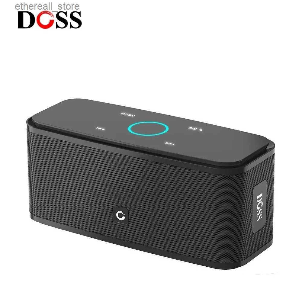 Luidsprekers voor mobiele telefoons DOSS SoundBox Touch Control Bluetooth-luidspreker Draagbare draadloze luidsprekers Stereo Bass-klankkast Ingebouwde microfoon voor computer PC Q231021