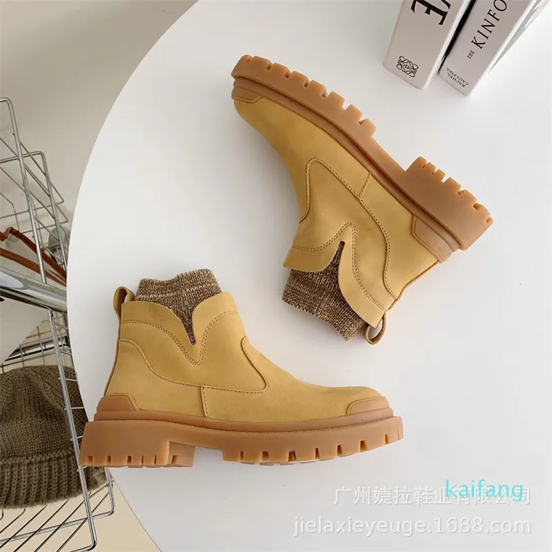 Martin Boot – bottines courtes en laine pour femme, chaussures de neige, chaussettes, nouvelle collection 2023