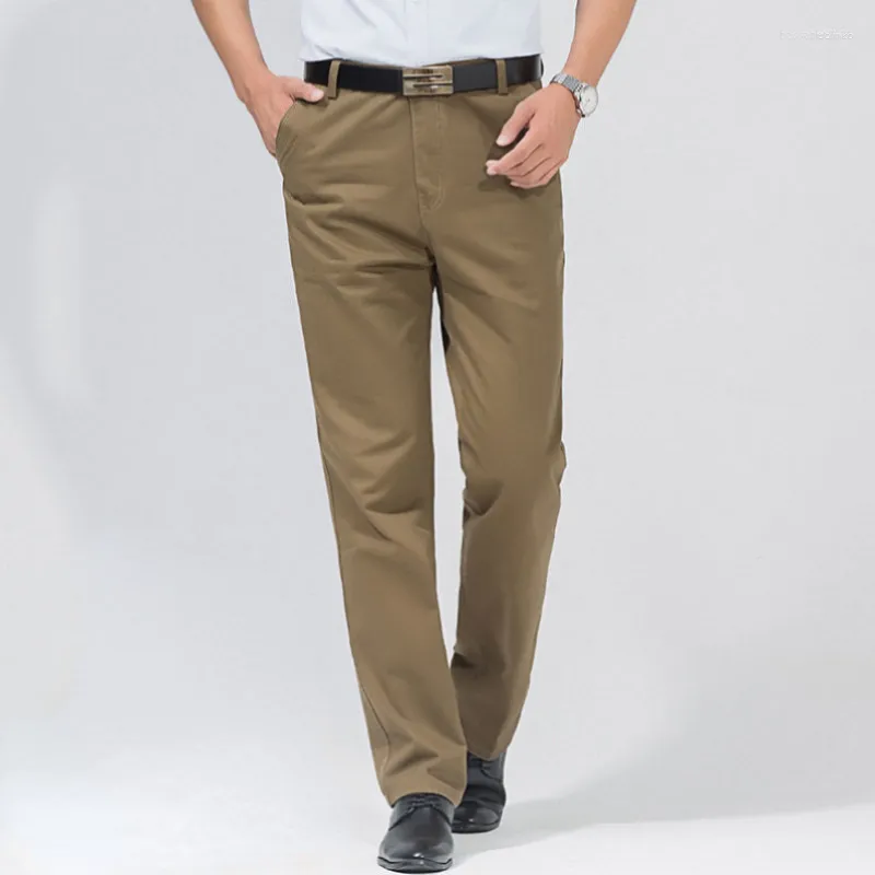 Pantaloni da uomo Pantaloni da uomo estivi da uomo Pantaloni sottili da uomo Autunno in cotone spesso Solido classico Casual Pantaloni a vita alta blandi Business Office Cargo