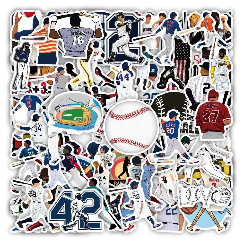 100 뜨거운 판매 축구 농구 배구 하키 소프트볼 야구 낙서 스티커 방수 노트북 스티커