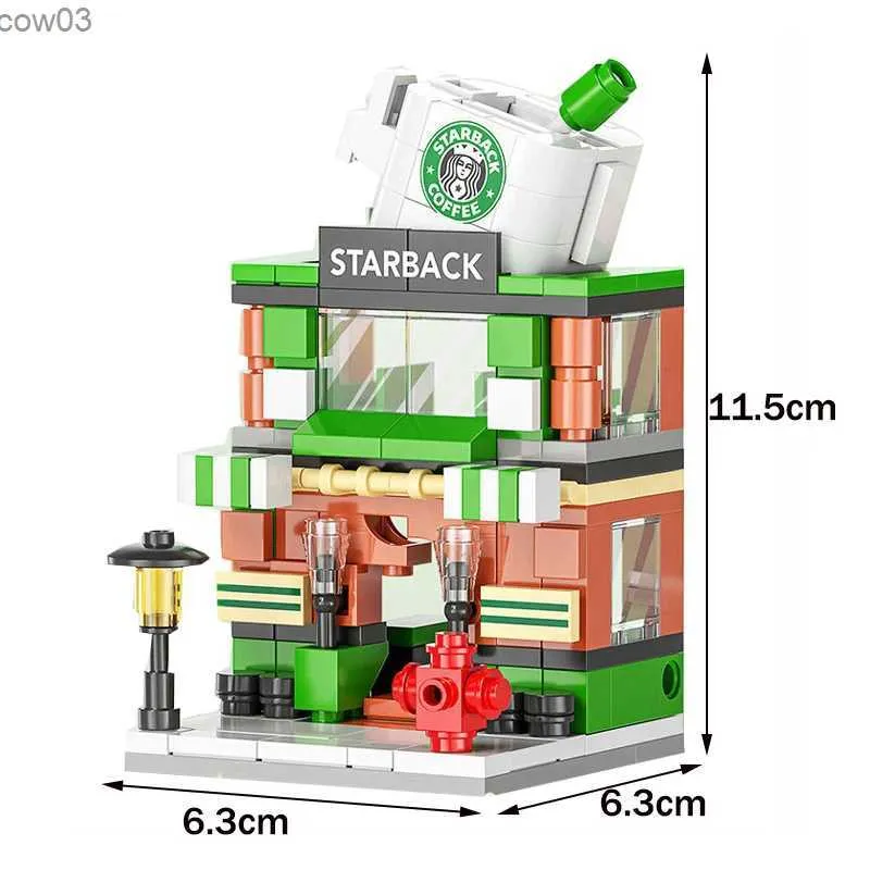 Blocks DIY Architecture Mini City Store Street View Food Snake House Building Blocks Classic Movie Model Toys For Kids Girl And Boy R231020