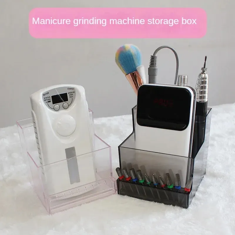 Nail Manicure Set Nail Drill Bits Storage Box Manicure Tools Professional Holder Nail Drill Bit Organizer Bits Stand Display Polish Grinder Box 231020