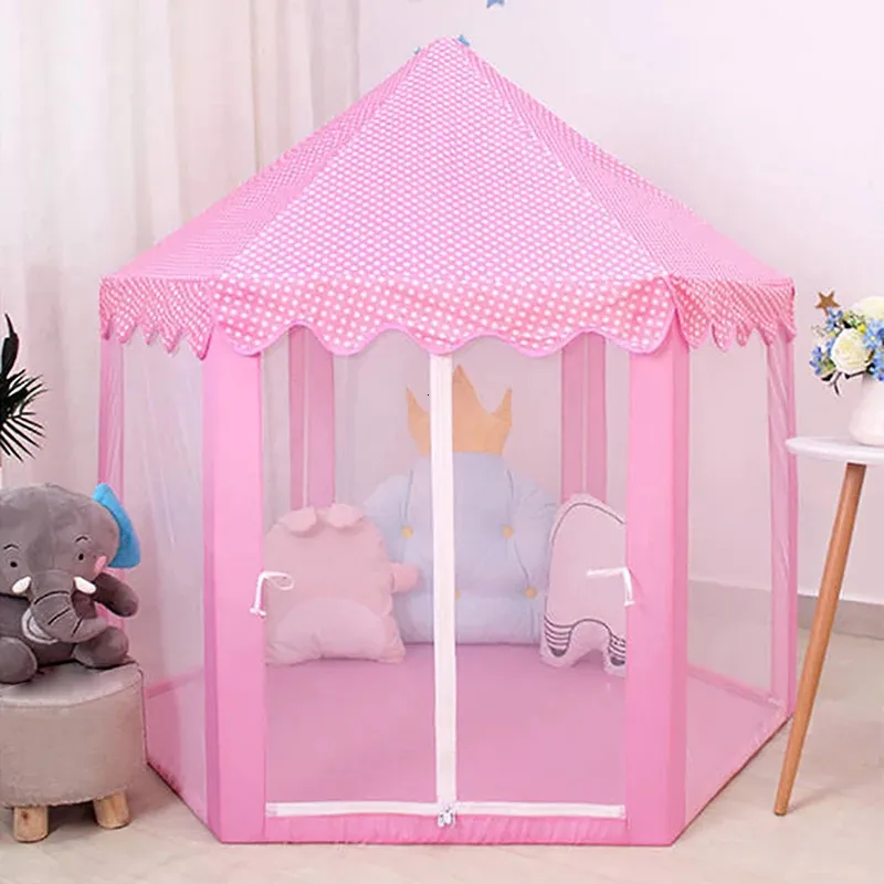 Toy Tents Baby toy Tent Portable Folding Prince Princess Tent Children Castle Play House Kid Gift Outdoor Beach Zipper tent Girls gifts 231019