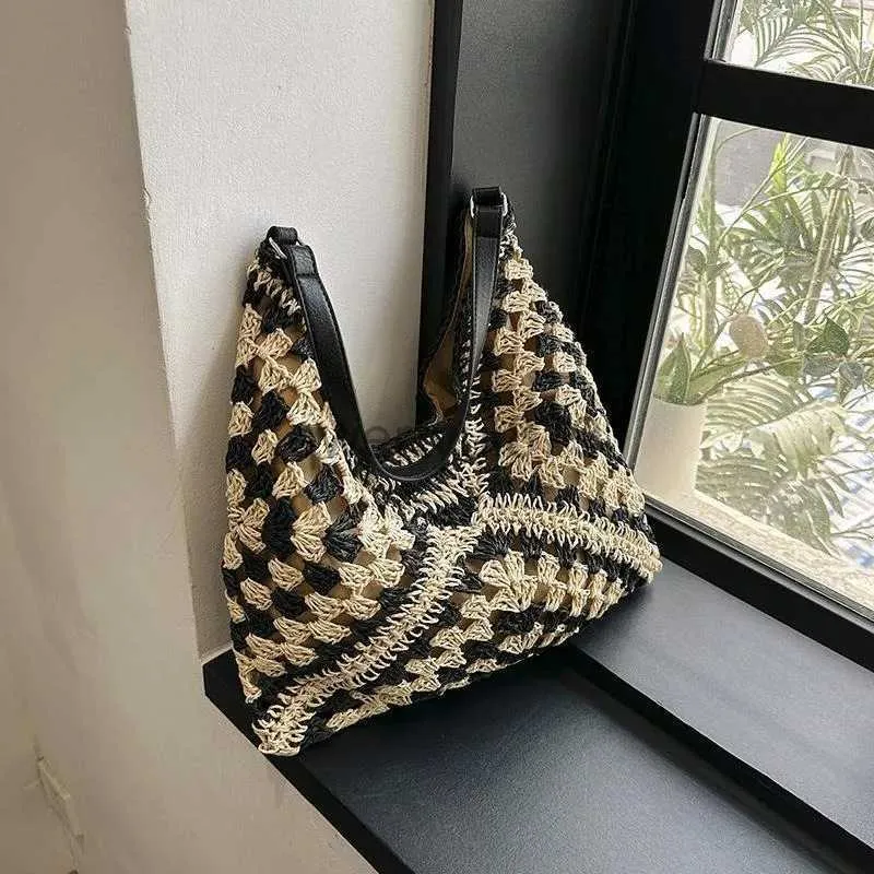 Shoulder Bags Summer Weave Straw Tote Bag 2023 New In Travel Big Beach Bags Handmade Lady High-capacity Handbagqwertyui879