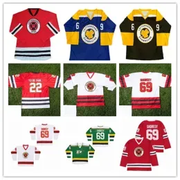 Kooy Shoresy #69 Movie TV Series Letterkenny Hockey Jerseys Irish Stitched Men Team Color Blue Yellow Green White Red Alternate