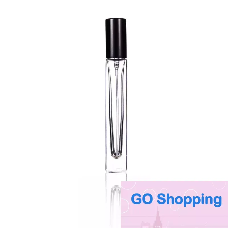 Quality 10ml Square Favor Mini Clear Glass Essential Oil Perfume Bottle Spray Atomizer Portable Travel Cosmetic Container Perfume Bottles