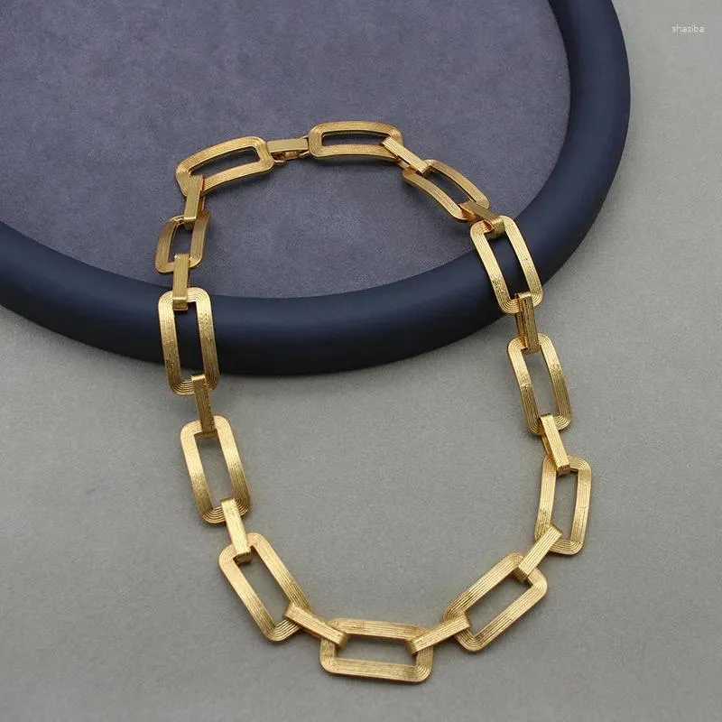 Kettingen Europese stijl antieke gouden dikke ketting Highstreet Punk geometrische coole dameshals