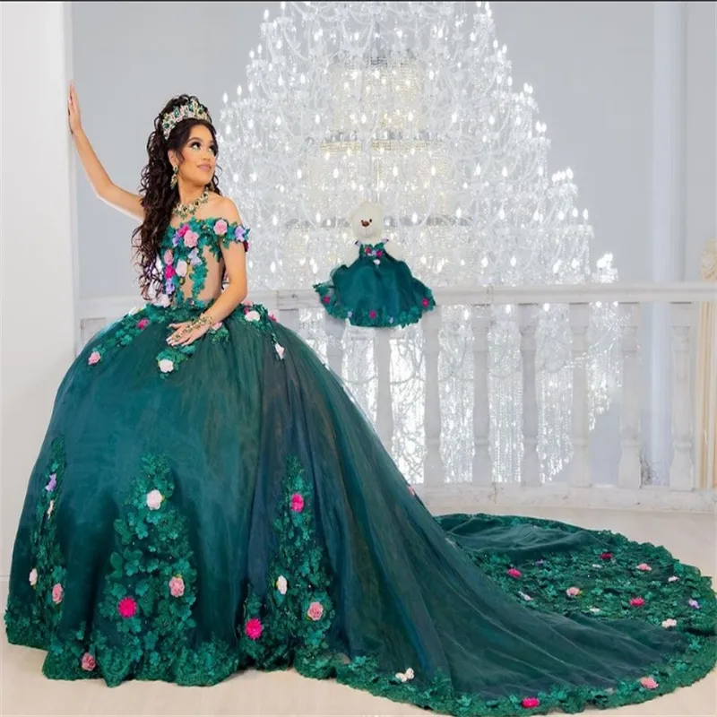 green emerald velvet dress V-Neck Charro Quinceanera Dress by Ragazza MV60-160 5 / Emerald/Gold main image 1