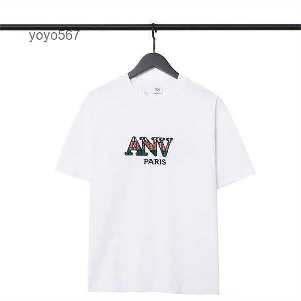 Lanvin t shirt t-shirt mode 2023 lanvins ny bomull mjuk anti-rynka retro dekorativa tryck bokstäver avslappnade studentälskare korta 1 z6vi