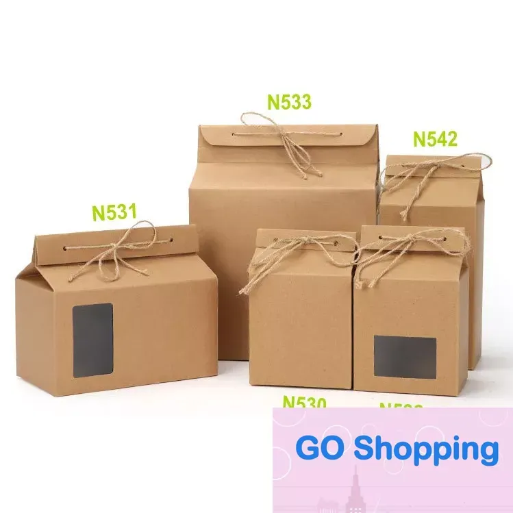 Wholesale Kraft Paper Tea Packaging Box With Kraft Gift Wrap And