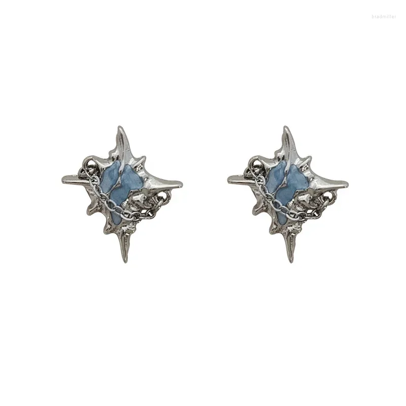 Pendientes de tuerca 10 par/lote joyería de moda estilo coreano pendiente de estrella de Lava de Metal para mujer