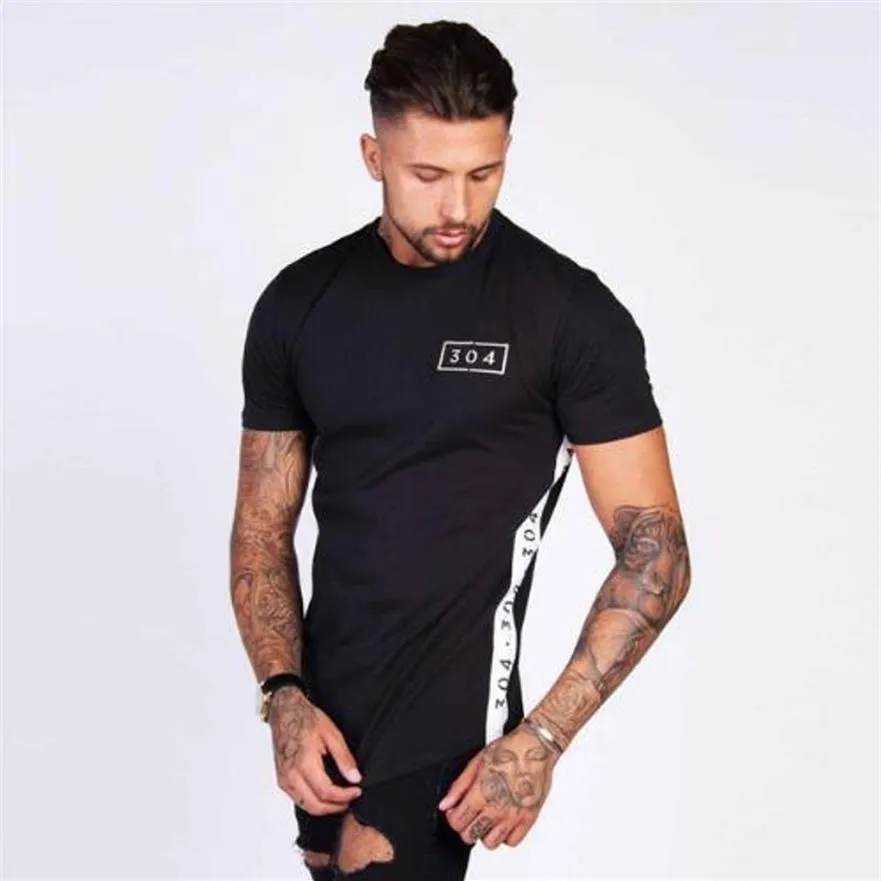 New Trend 304 Printing design Men t shirt Creative Joining together Casual Male Basic Tops Short Sleeve Tshirts Personality Tee323r