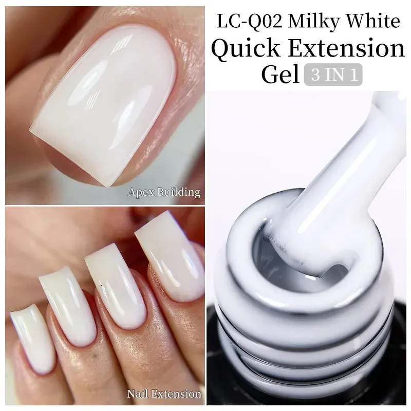 Smalto per unghie LILYCUTE Bianco latteo Gel ad estensione rapida Colore mimetico Estendi Costruisci Base in gomma dura Strumenti per manicure 231020