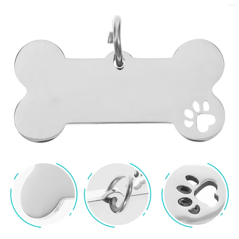 Collari per cani 4 pezzi Targhetta identificativa per animali domestici Personalizzata Ciondoli in bianco incisi Collane Tag Nome in acciaio inossidabile Regalo