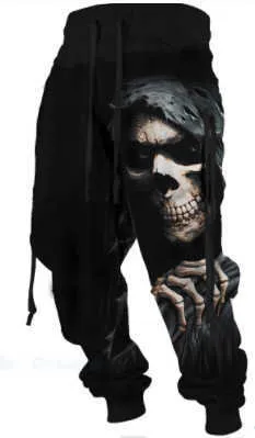 Mens 3D Printed Winter Pants - Plush Cuffed Pants for Casual