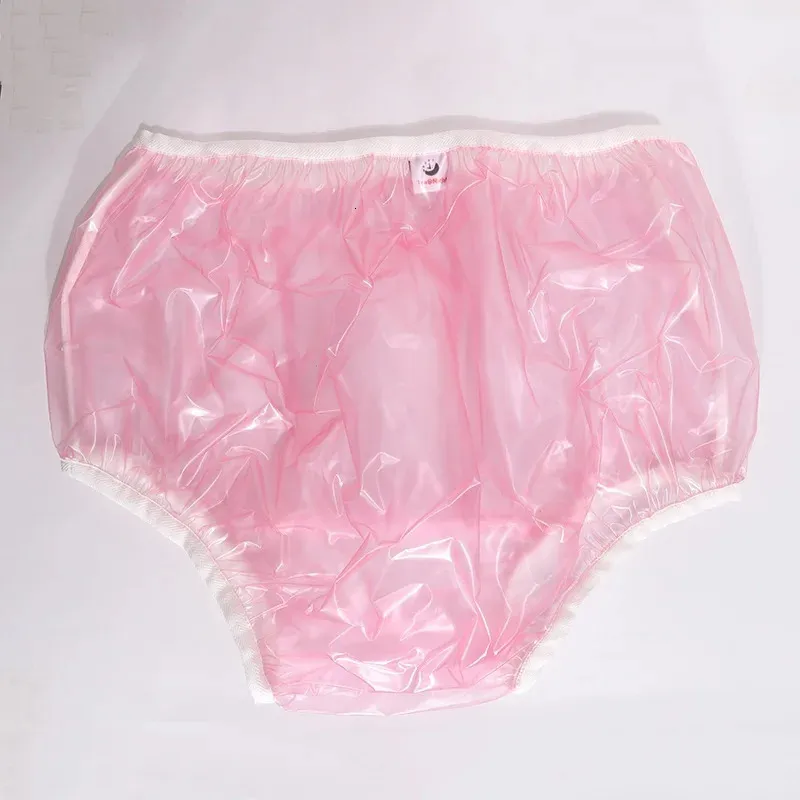 White PVC Plastic Pants Adult Diaper Nappy Incontinence ABDL Ddlg 