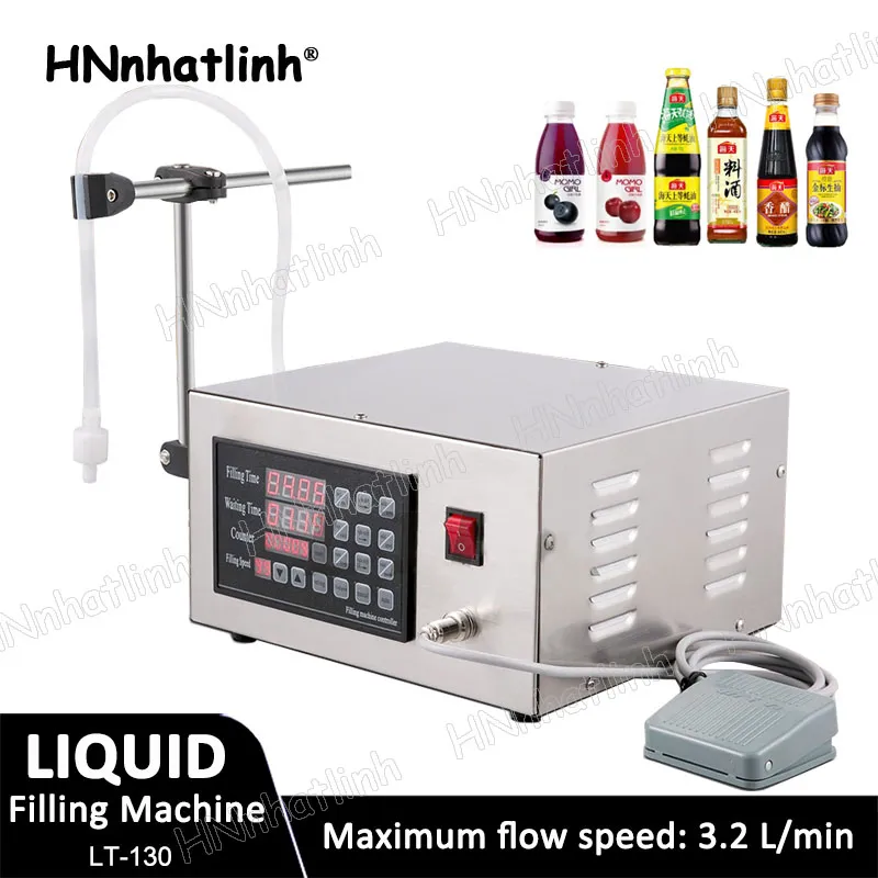 5ml To 3500ml Unlimited Electric Water Milk Pump Micro-computer Small Bottle Semi Automatic Liquid Filling Machine