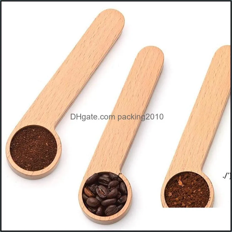 Cuillères à café Design Scoop en bois avec clip de sac cuillère à soupe en bois de hêtre massif mesurant les cuillères à grains de thé Clips cadeau en gros Paa9985 D Ot8Uf