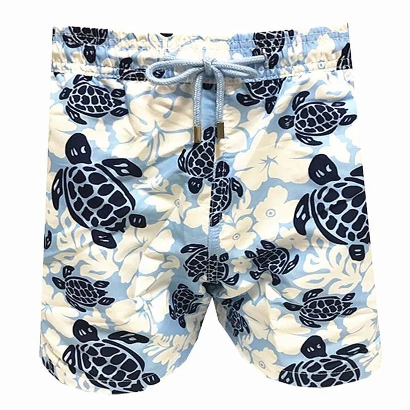 Vilebre Brand Board Shorts Men Bermuda Vilebre Turtle Printing Man Boardshort 100% Quick Dry Men's Swimwear V0702412558