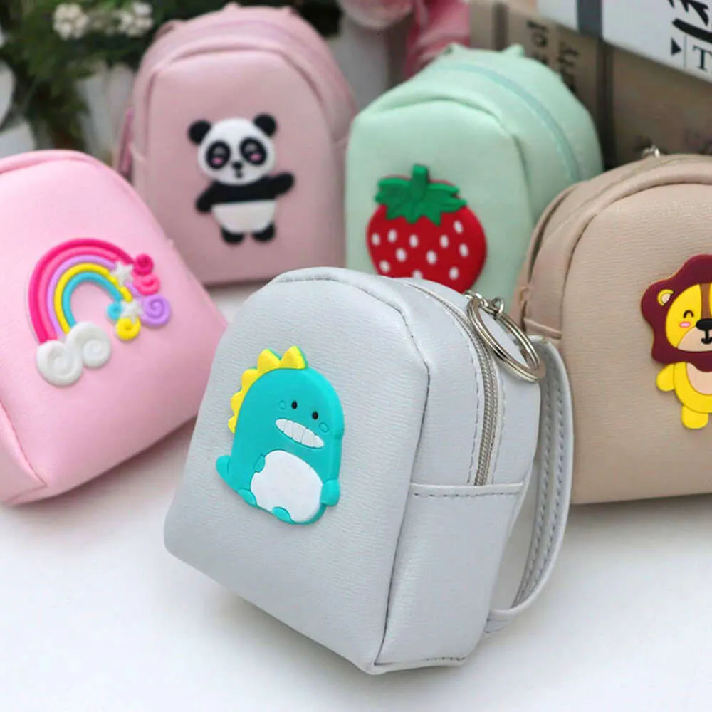 Children's Mini Handbags Baby Girls PU Leather Small Bags Cute Cartoon Annimals Kids Coin Purse Wallet Money Bag