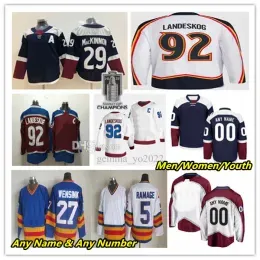 Colorado''Avalanche''Cale Makar Reverse Retro Hockey Jerseys Gabriel Landeskog Nathan MacKinnon Mikko Rantanen Valeri Nichushkin Josh Manson Devon