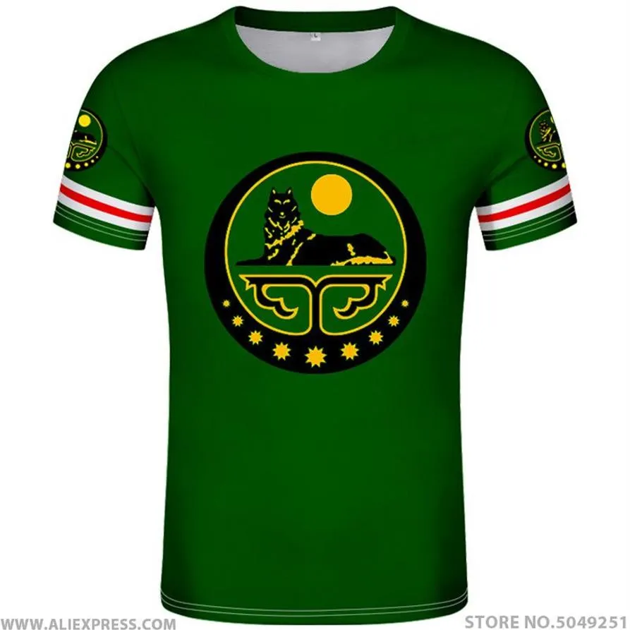 Tchétchénie t-shirt sur mesure nom numéro grozny t-shirt imprimé drapeau mot russe russie rossiya argun gudermes tchétchène vêtements256F