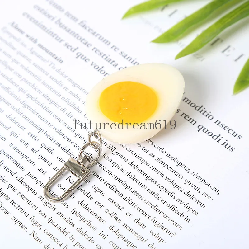 Funny Simulation Egg Keychain For Women Men Gift Creative Food Model Pendant Car Keyring Girls Bag Charms Jewelry