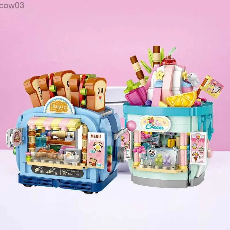 Block Block City View Coffee Shop Building Models and Building Christmas Toys for Children Adult Gifts R231020