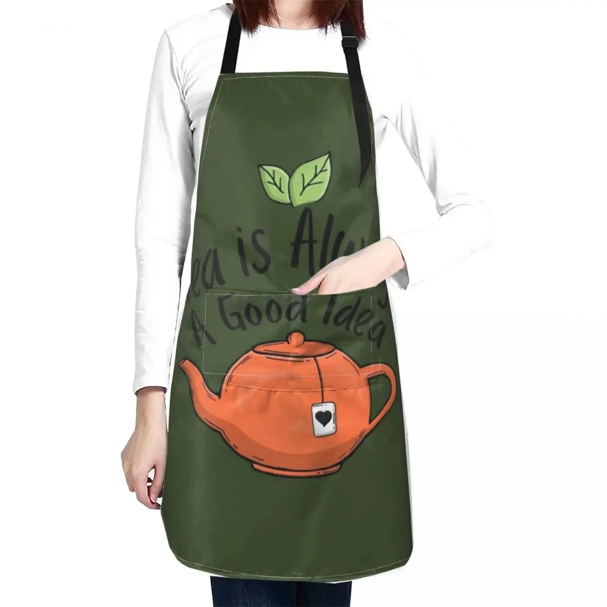 Aprons Tea is a good idea Apron Kitchen Things And For Home cleaning aprons kitchen apron girl women's 231019