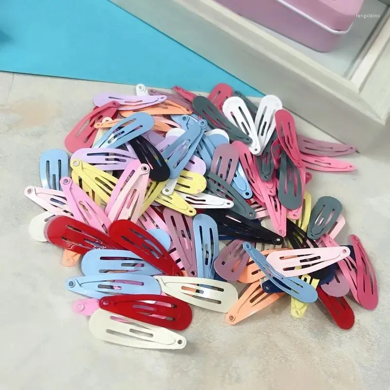 Accesorios para el cabello 100 Uds. Clips de goteo de 3cm pasador de princesa Clip coreano tocado para niños horquillas sólidas para niñas